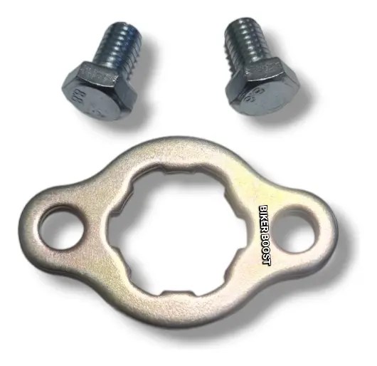 Placa de seguro para piñón Italika 250Z con dos tornillos de fijación