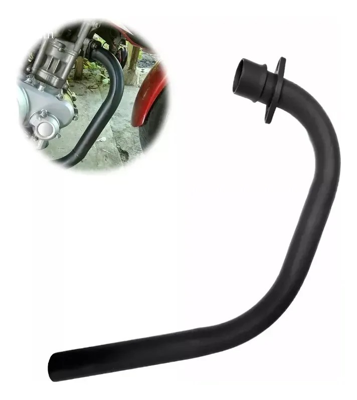 Tubo de escape 125 150 completo para revisar curva y soporte