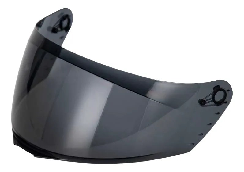 Mica negra para casco Edge Lexus vista de perfil con anclajes laterales y borde inferior