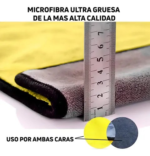 Paños de microfibra de distintos colores para separar tareas de limpieza