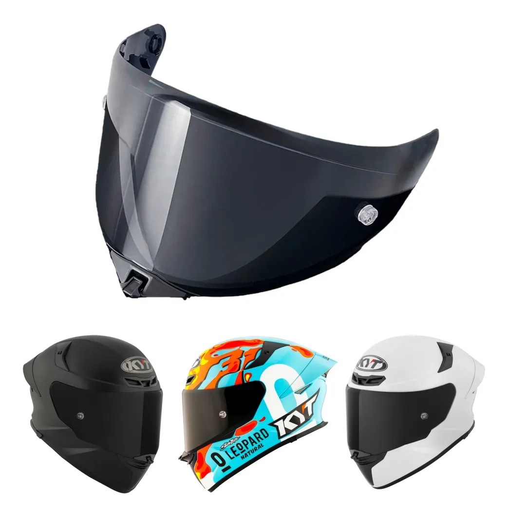 Mica negra para casco KYT TT Revo para comparar forma y anclajes